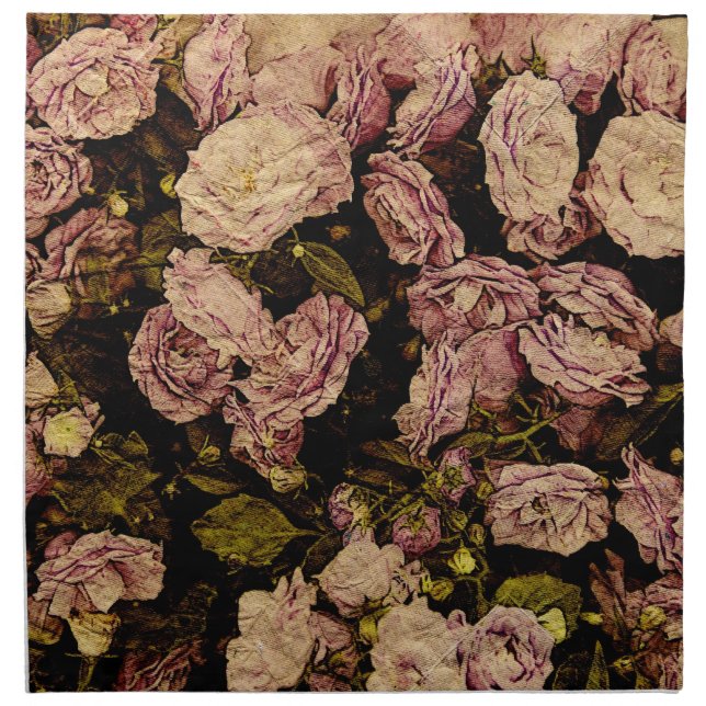 Victorian rose antiqued napkin (Front)