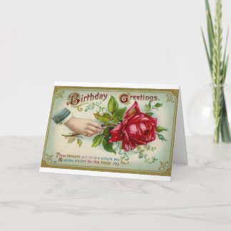Victorian Rose Birthday Greeting Card