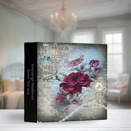 Victorian Rose Bohemian Pearls Scrapbook Memories 3 Ring Binder