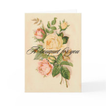 Victorian Rose Bouquet Birthday Card