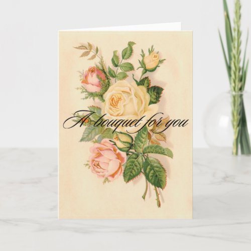 Victorian Rose Bouquet Birthday Card