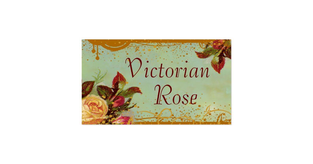 Victorian Rose Custom Standard Size Business Cards | Zazzle