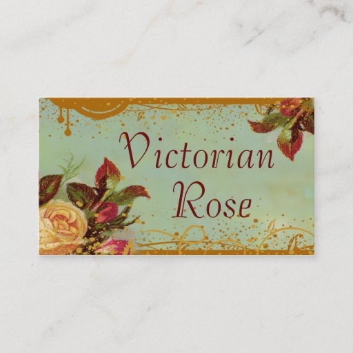 Customizable Victorian Rose Custom Standard Size Business Cards