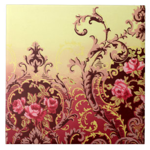 Victorian rose elegant floral vintage ceramic tile