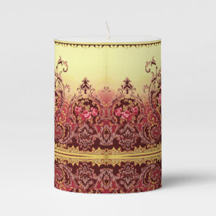 Victorian rose elegant floral vintage pillar candle