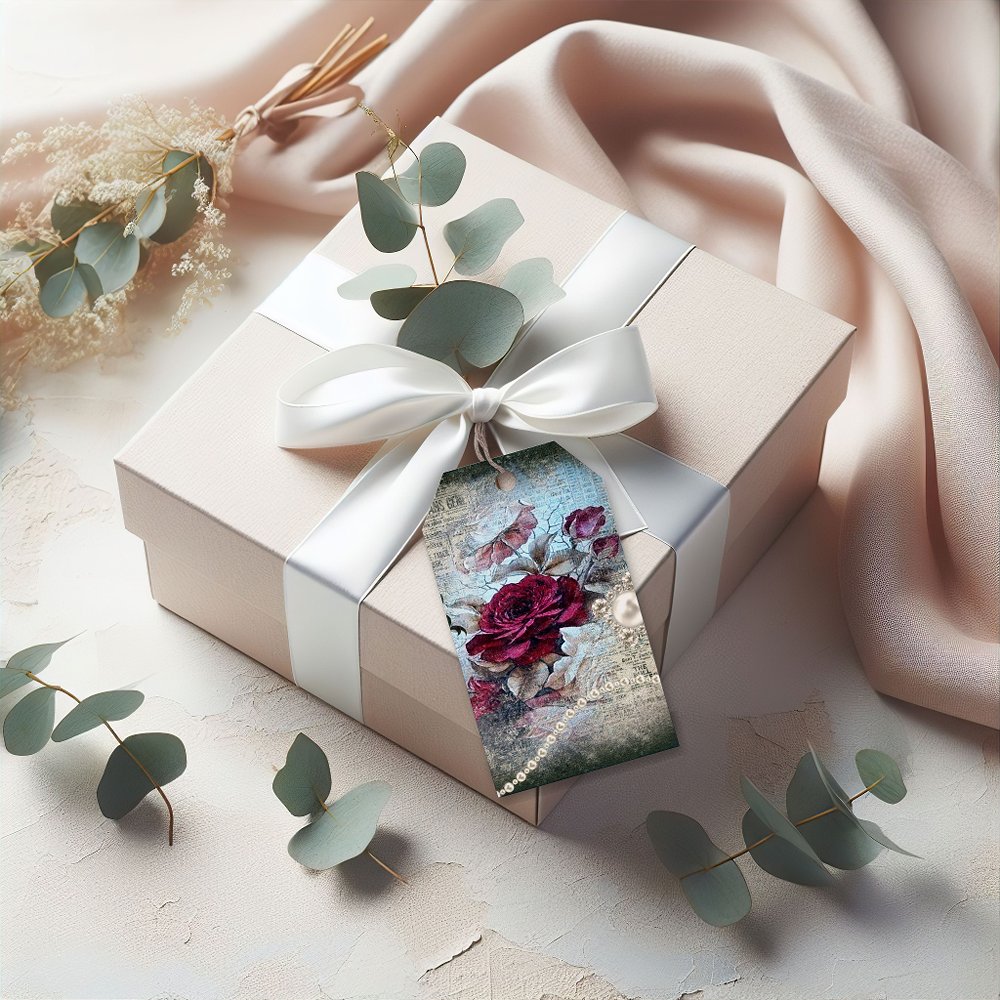 Victorian Rose Ephemera Gift Tags