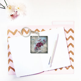 Victorian Rose Ephemera Keychain