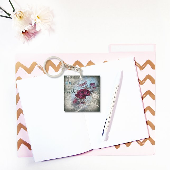 Victorian Rose Ephemera Keychain (Creator Uploaded)