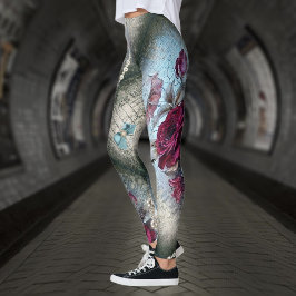 Victorian Rose Ephemera Leggings