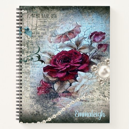 Victorian Rose Ephemera Notebook