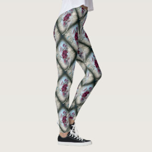 PLAB Womens Frida Kahlo Skulls & Roses Pattern Leggings PLAB Womens Frida Kahlo Skulls & Roses Pattern Leggings