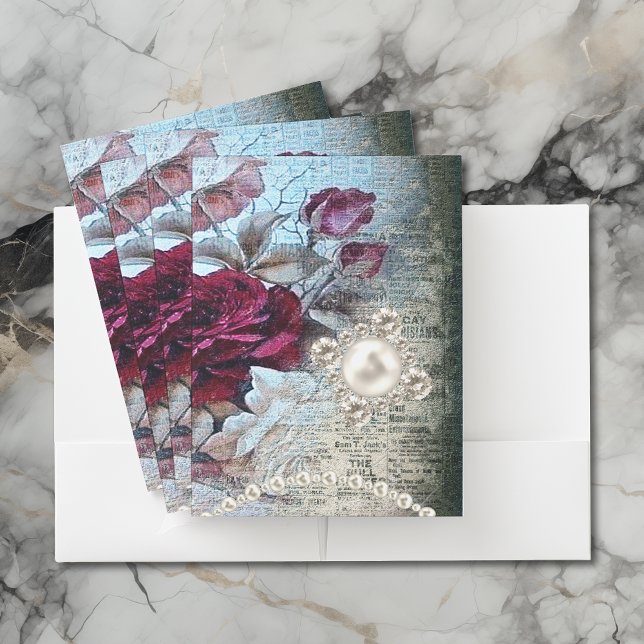 Victorian Rose Ephemera Pocket Folder (Creator Uploaded)