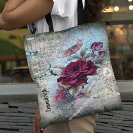 Victorian Rose Ephemera Tote Bag