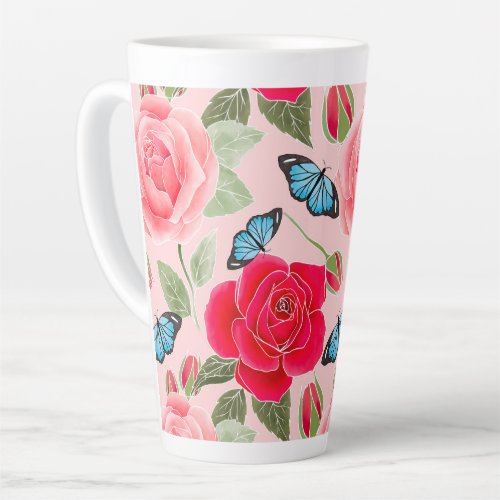 Victorian rose garden latte mug
