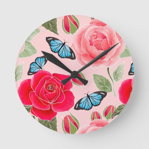 Victorian rose garden round clock