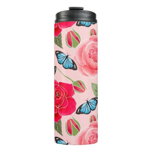 Victorian rose garden thermal tumbler