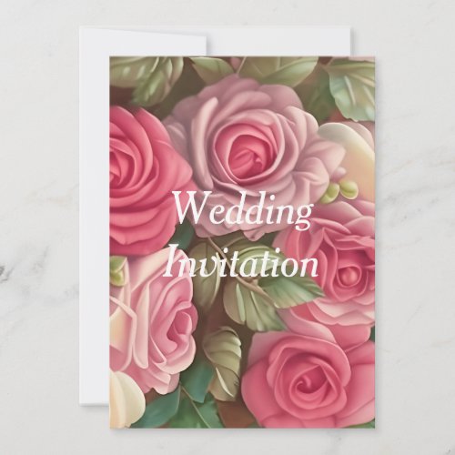 Victorian Rose Garden _ Wedding Bouquet Invitation
