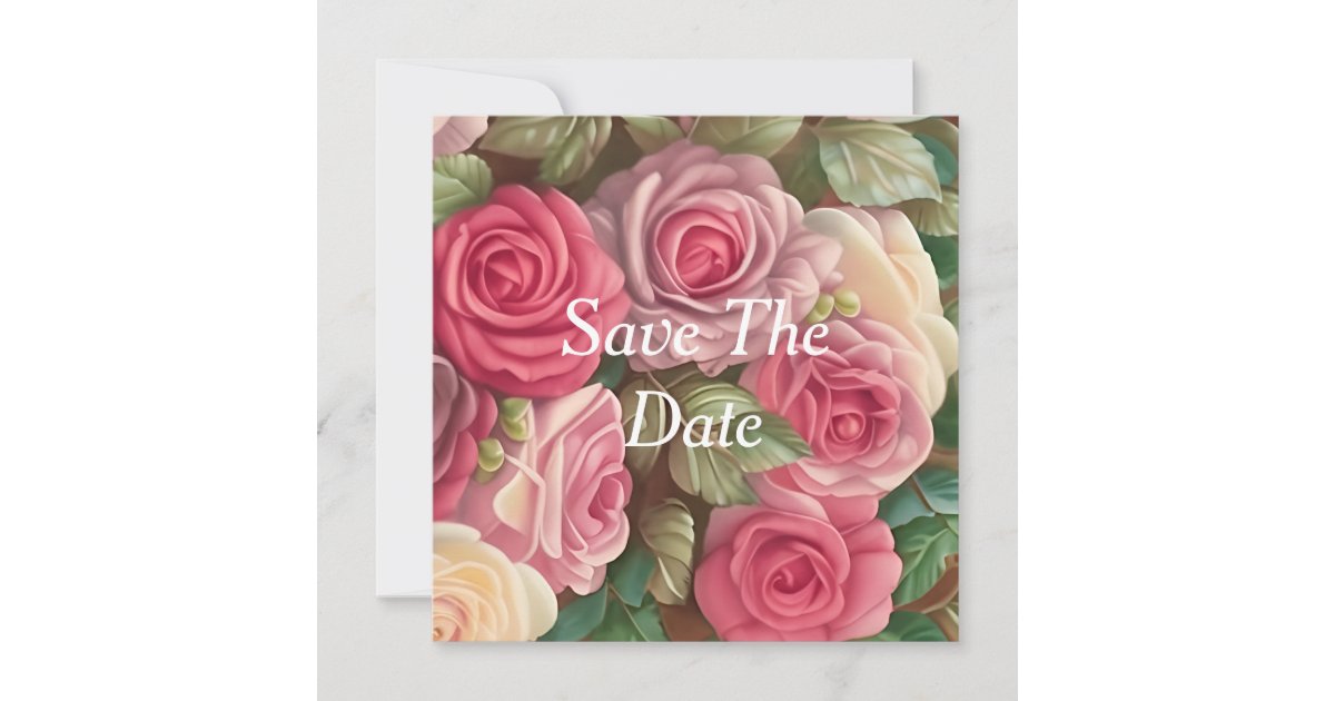 Victorian Rose Garden - Wedding Bouquet Invitation | Zazzle