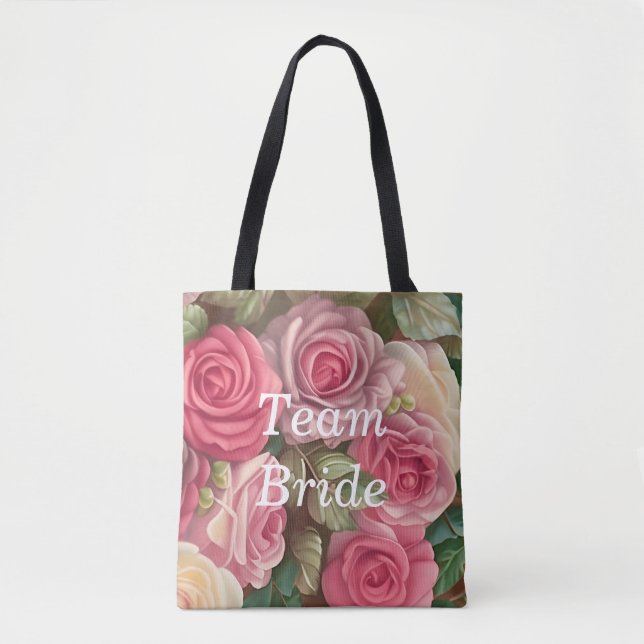 Victorian Rose Garden - Wedding Bouquet Tote Bag (Front)