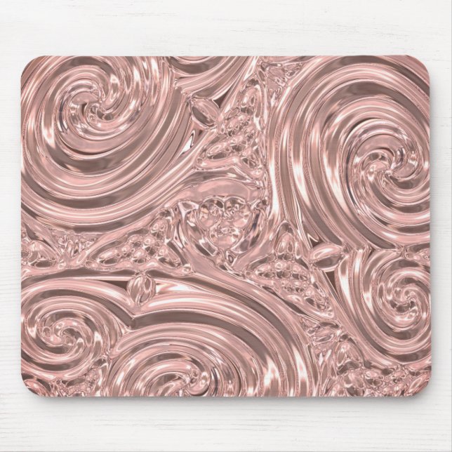 Victorian Rose gold pink elegant art nouveau Mouse Pad (Front)