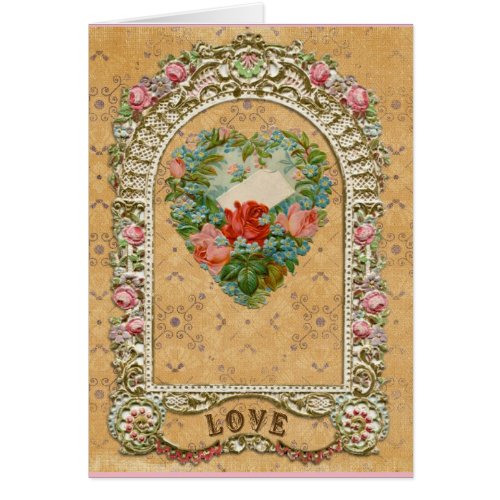 Victorian rose heart arbor romantic vintage love