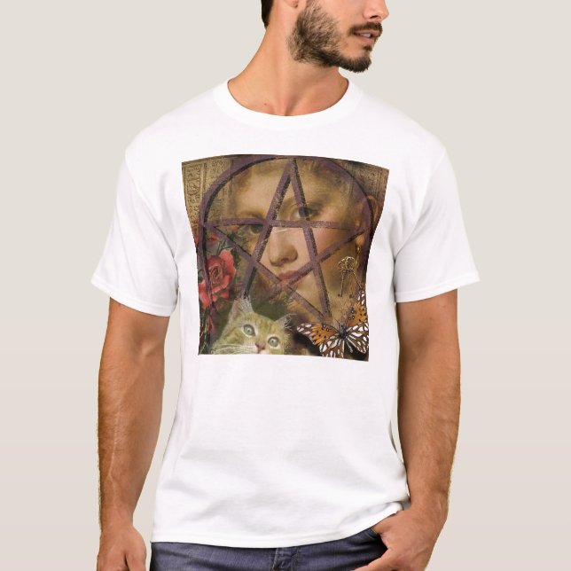 victorian rose pentagram image T-Shirt (Front)
