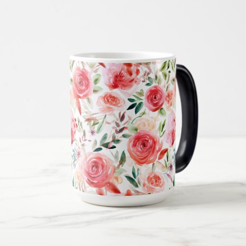 Victorian Rose Reverie Classic Floral Patterns Magic Mug