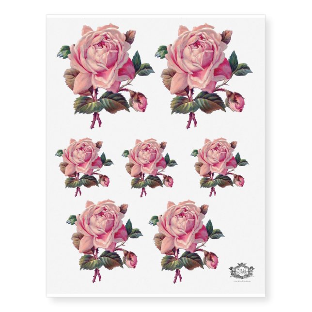 Victorian rose temporary tattoos (Front)