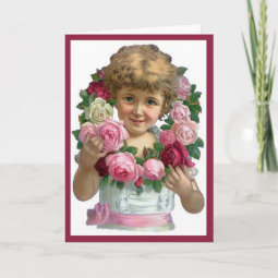 Victorian Rose Wreath Card | Zazzle