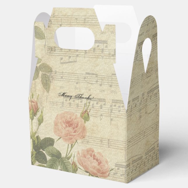 Victorian Roses and Music Personalized Favor Boxes (Opened)