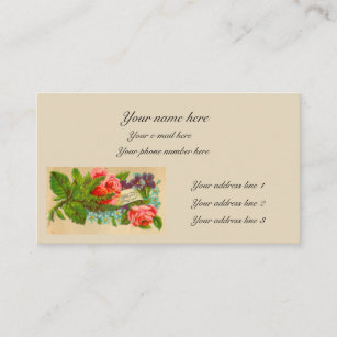 Victorian roses calling card