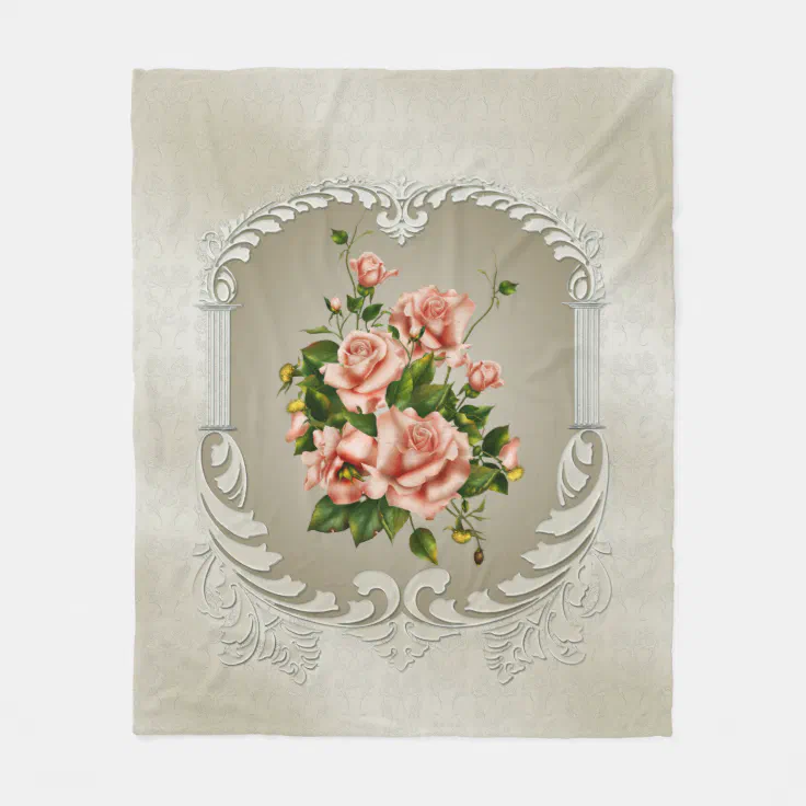 Victorian Roses Fleece Blanket Zazzle