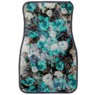 Victorian Roses Floral turquoise teal white black Car Floor Mat Victorian Roses Floral turquoise teal white black Car Floor Mat