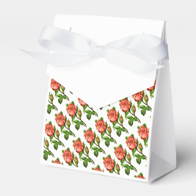 Victorian Roses Garden Tea Party Flowers Floral Favor Boxes (Front Side)