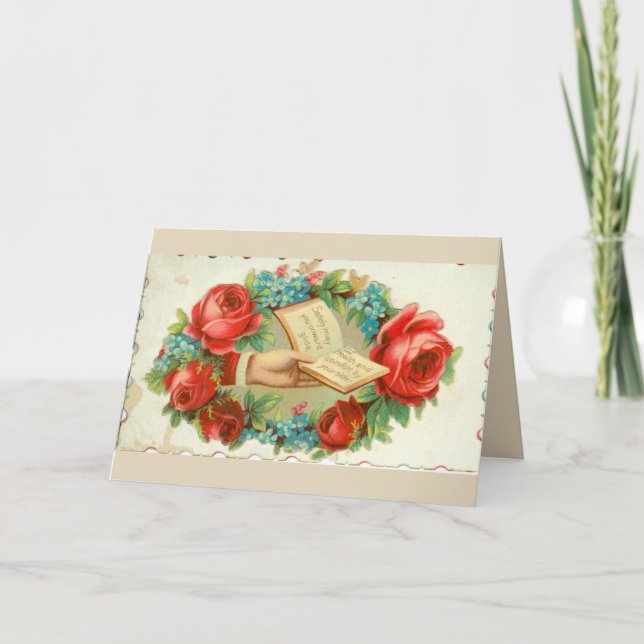 Victorian roses get well card (Front)