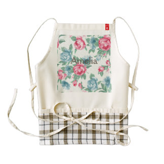 victorian,roses,shabby chic,pink,mint,teal,vintage zazzle HEART apron