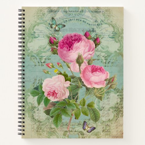 Victorian Roses Shabby Chic Style Notebook