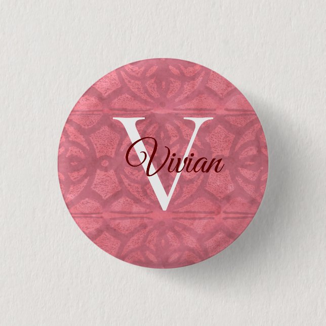 Victorian Rouge Pink Button (Front)