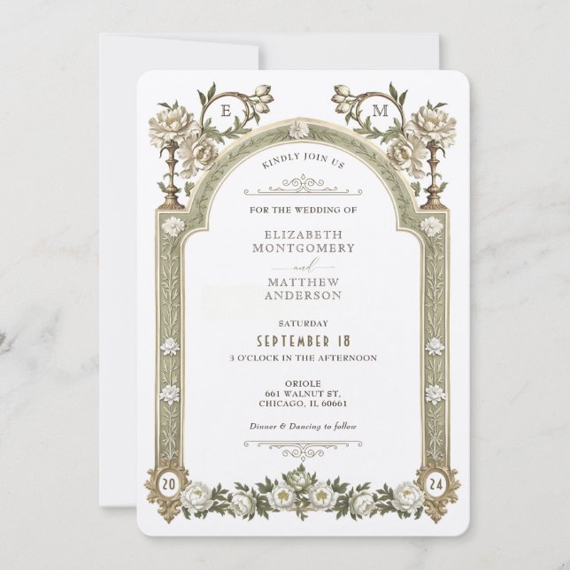Victorian Royal Elegance Wedding Invitations (Front)
