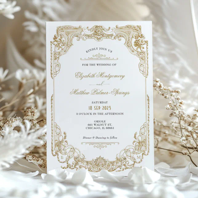 Victorian Royal Elegance Wedding Invitations | Zazzle