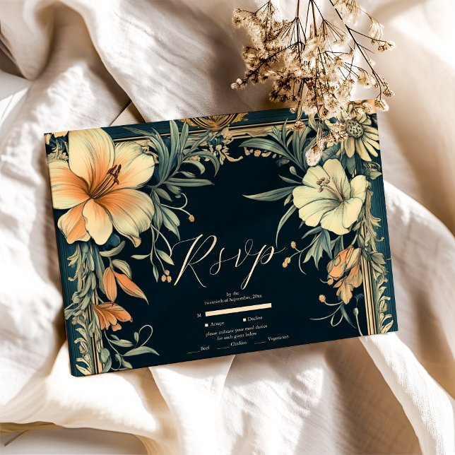 Victorian Royal Elegance Wedding  RSVP Card (Creator Uploaded)