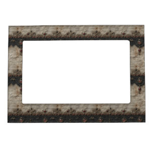 Victorian Ruby Lace Gothic Pattern (1) Magnetic Frame