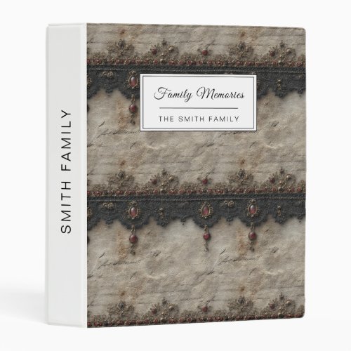 Victorian Ruby Lace Gothic Pattern (1) Mini Binder