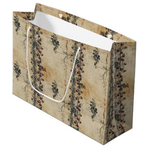 Victorian Ruby Lace Gothic Pattern (2) Large Gift Bag