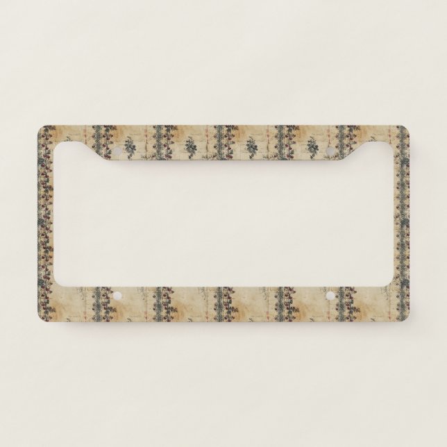 Victorian Ruby Lace Gothic Pattern (2) License Plate Frame (Front)
