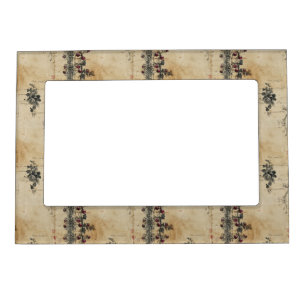 Victorian Ruby Lace Gothic Pattern (2) Magnetic Frame