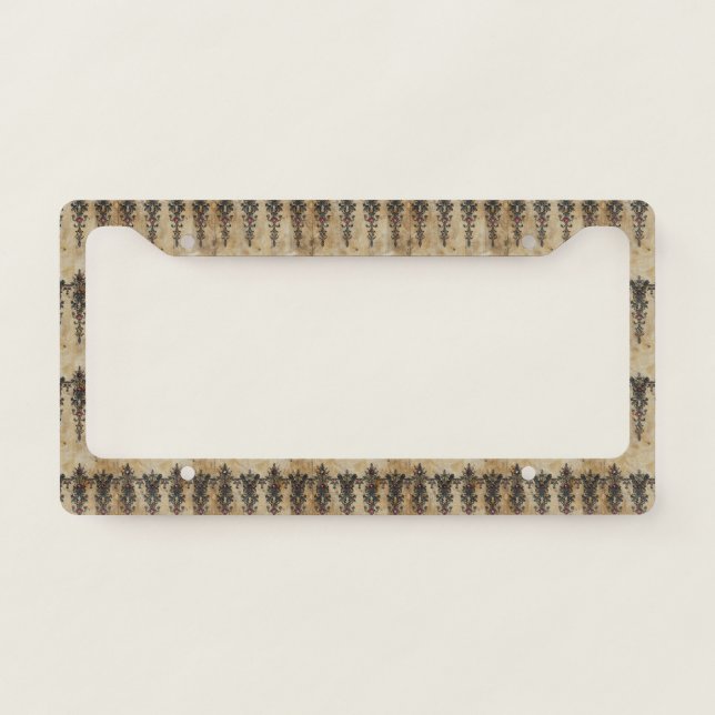 Victorian Ruby Lace Gothic Pattern (3) License Plate Frame (Front)