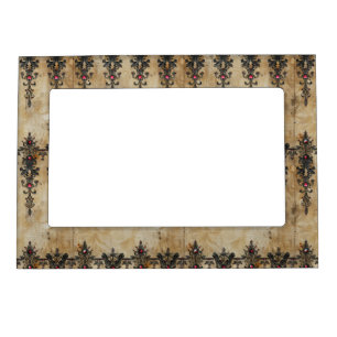 Victorian Ruby Lace Gothic Pattern (3) Magnetic Frame