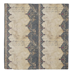 Victorian Ruby Lace Gothic Pattern (4) Duvet Cover