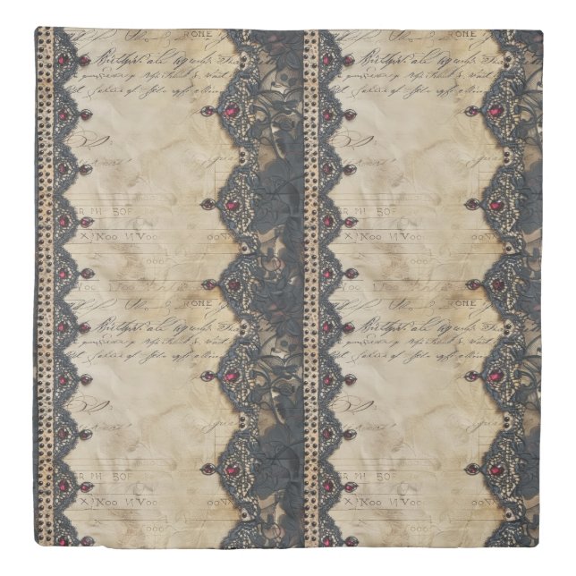 Victorian Ruby Lace Gothic Pattern (4) Duvet Cover (Front)